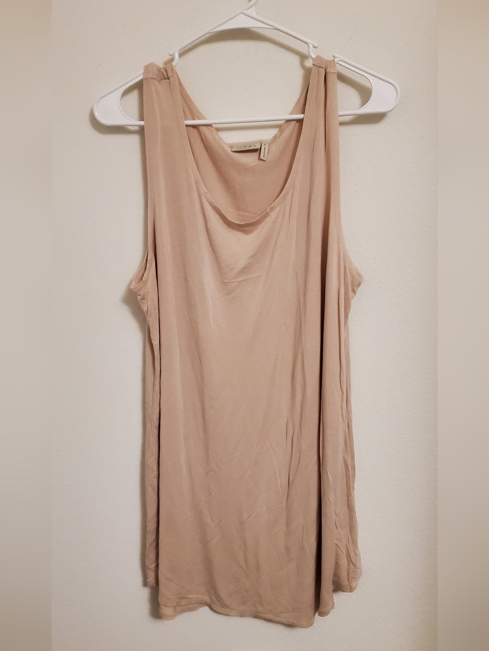 LOGO By Lori Goldstein Sleeveless Beige Tunic Tank Top Size XL
